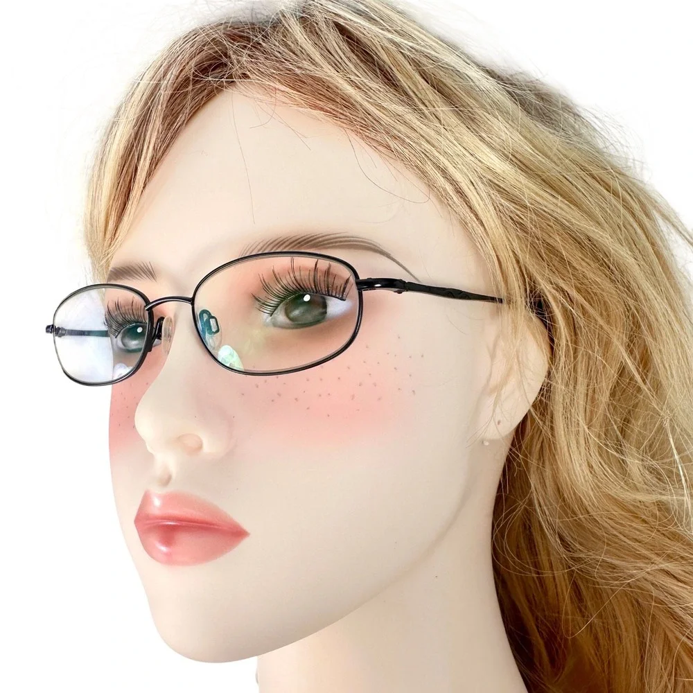 Ocean Pacific CV Rebel Black Oval Metal Eyeglasses Frame 50 17 140mm Indie